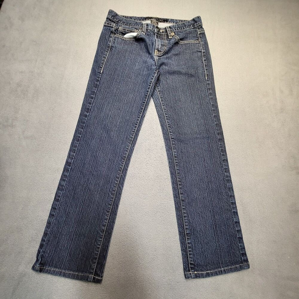 Calvin Klein Jean Womens 2 Blue Skinny Straight Stretch Distressed Denim